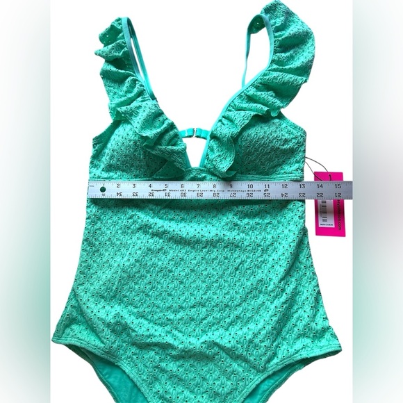 Betsey Johnson Green Swim Coverup with Ruffles - Picture 7 of 16